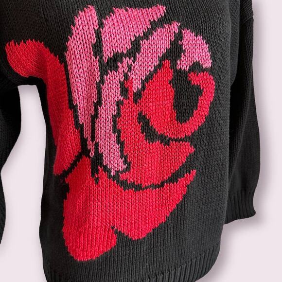 Jimmy Garcia Hand Loomed Cotton Blend Rose Sweater Sz S - Picture 3 of 7